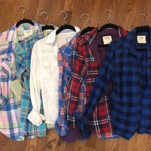 SOLD. 5 ANF and 1 Hollister Plaid Shirts.